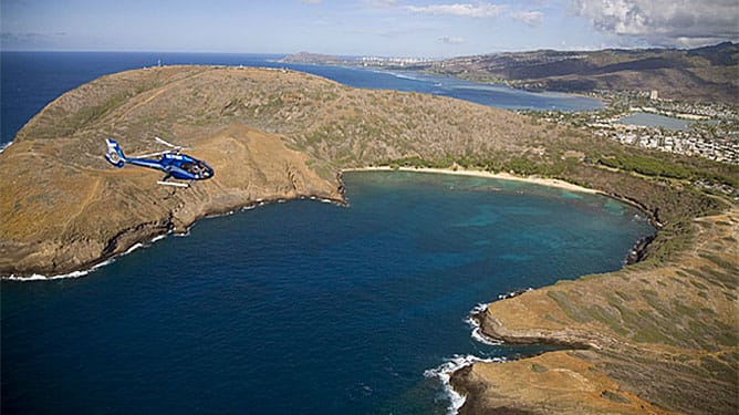 Oahu helicopter tour over Hanauma Bay