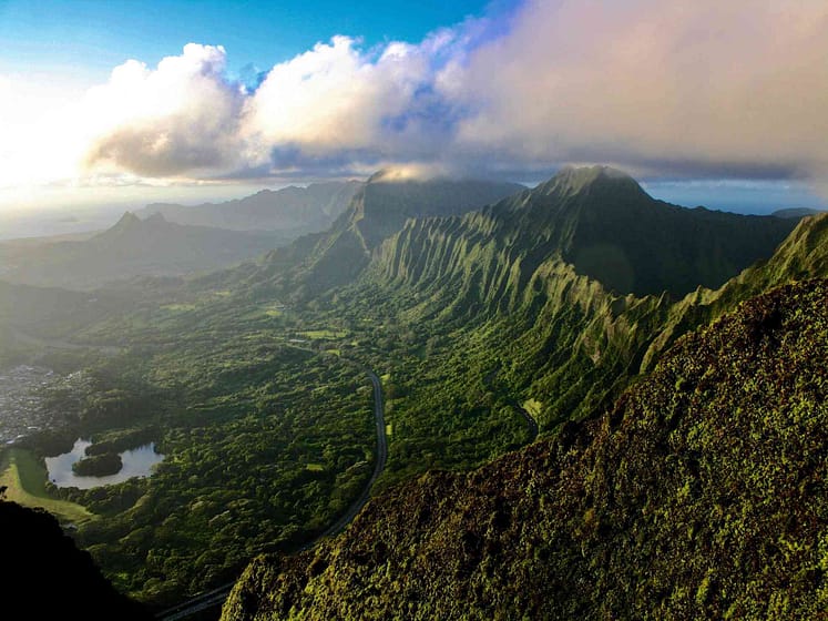 Kaneohe Oahu from the sky