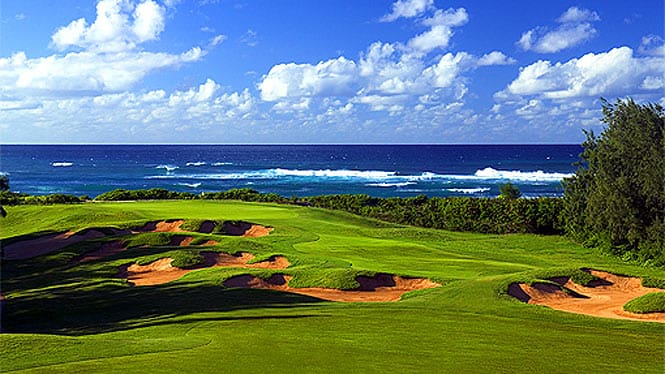 Turtle Bay golf course overlooking the ocean