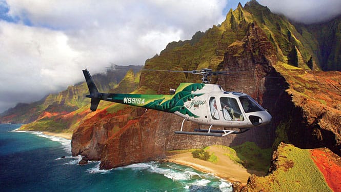 Safari Helicopters over Na Pali on a Kauai helicopter tour