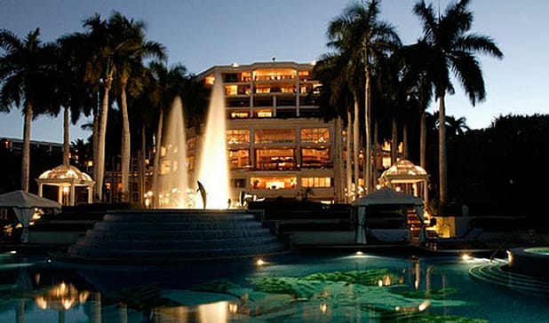 Grand Wailea hotel front at night