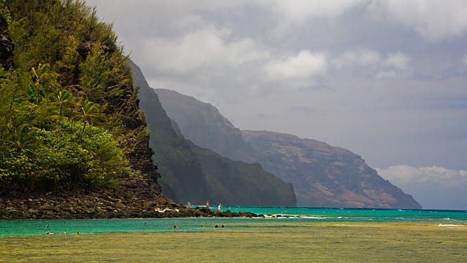Kee Beach is a favortie among visitors to the North Shore of Kauai