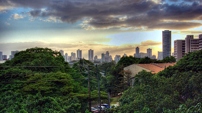 View of Honolulu from UH Manoa
