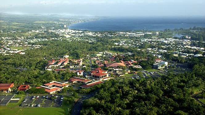 areal view of UH Hilo